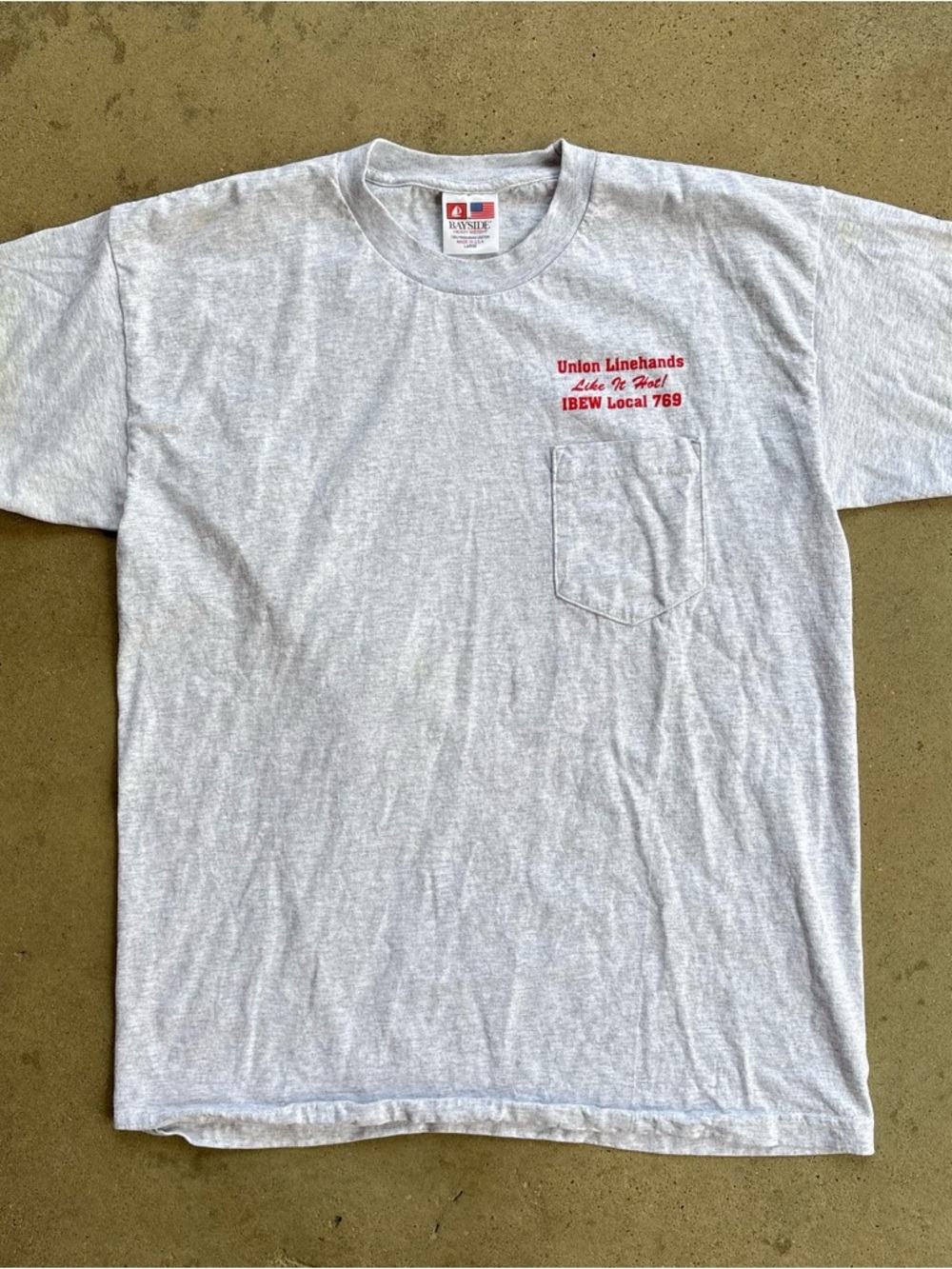 Vintage Pocket T-Shirt Men's Large Union Linehands It's a Dry Heat IBEW Phoenix